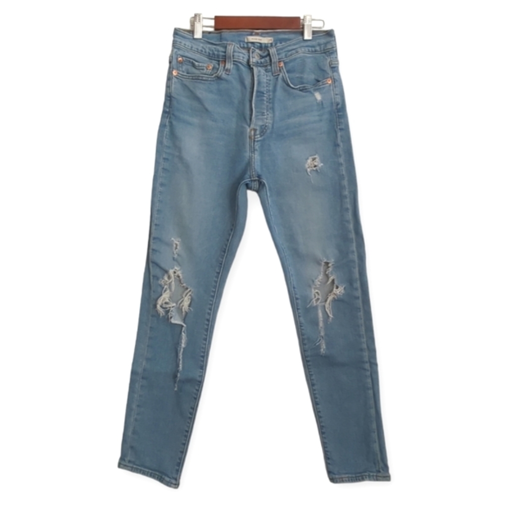 Levi’s Wedgie Skinny High Rise Button Fly Distressed Jeans size 28 Ankle Length